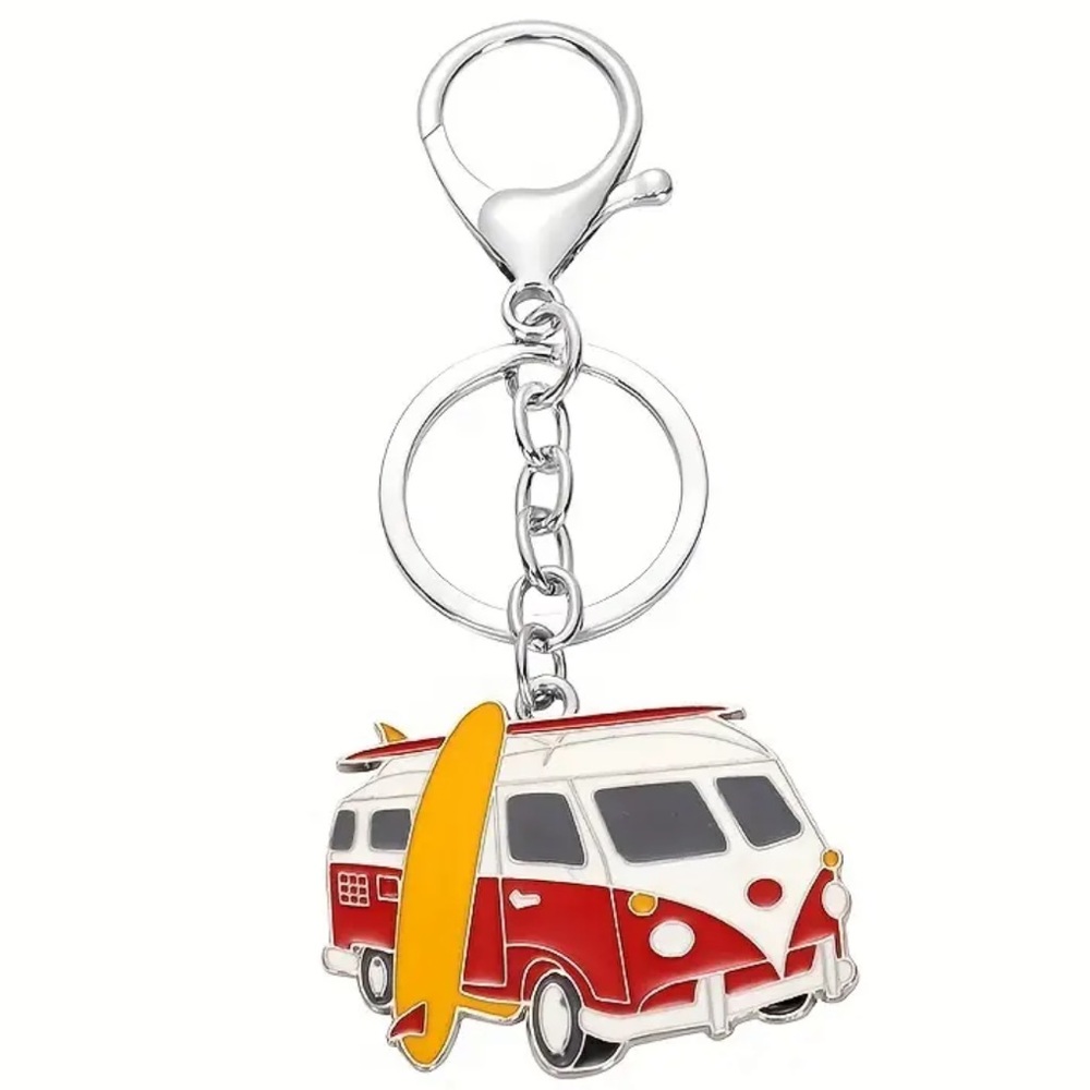SURF’S UP | Red VW Bus | Bag Charm | Keychain (Brand New!) ✨ - Picture 2 of 11